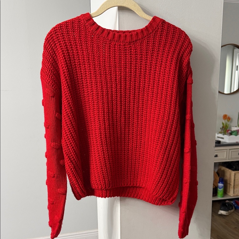 Jessica Simpson Vibrant Red Crew Neck Sweater